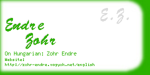 endre zohr business card